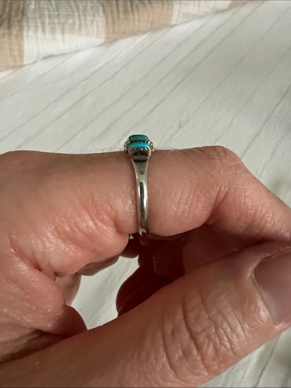 Sterling Silver Turquoise Ring - Women Jewelry - Picture 2 of 7